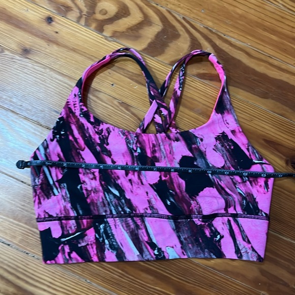 Lululemon Energy Long Line Pink& Black Sports Bra - Picture 4 of 5